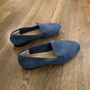 Me Too | Blue Suede Leather Loafers (NWOT)